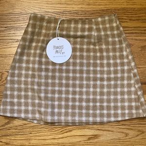 Tan plaid miniskirt